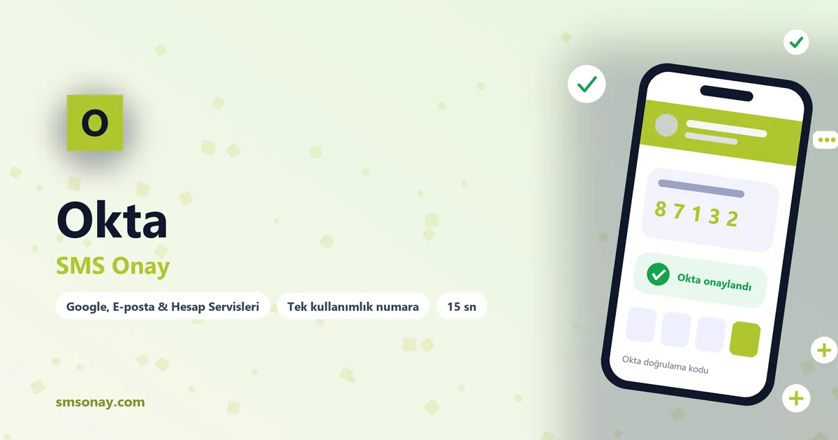 Okta SMS onay: sanal numaraya gelen doğrulama kodu ekranı