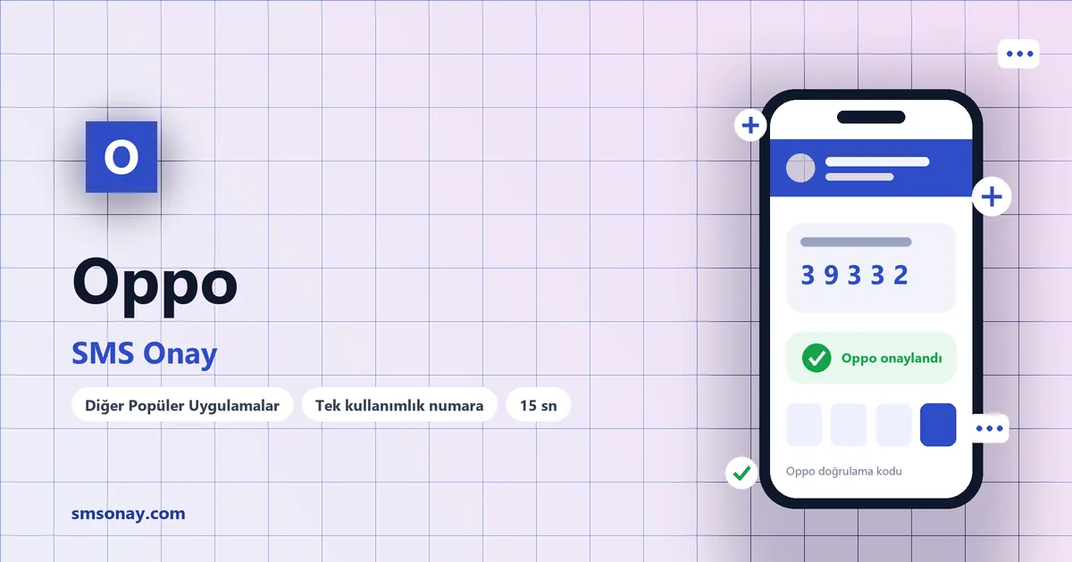 Oppo SMS onay: sanal numaraya gelen doğrulama kodu ekranı