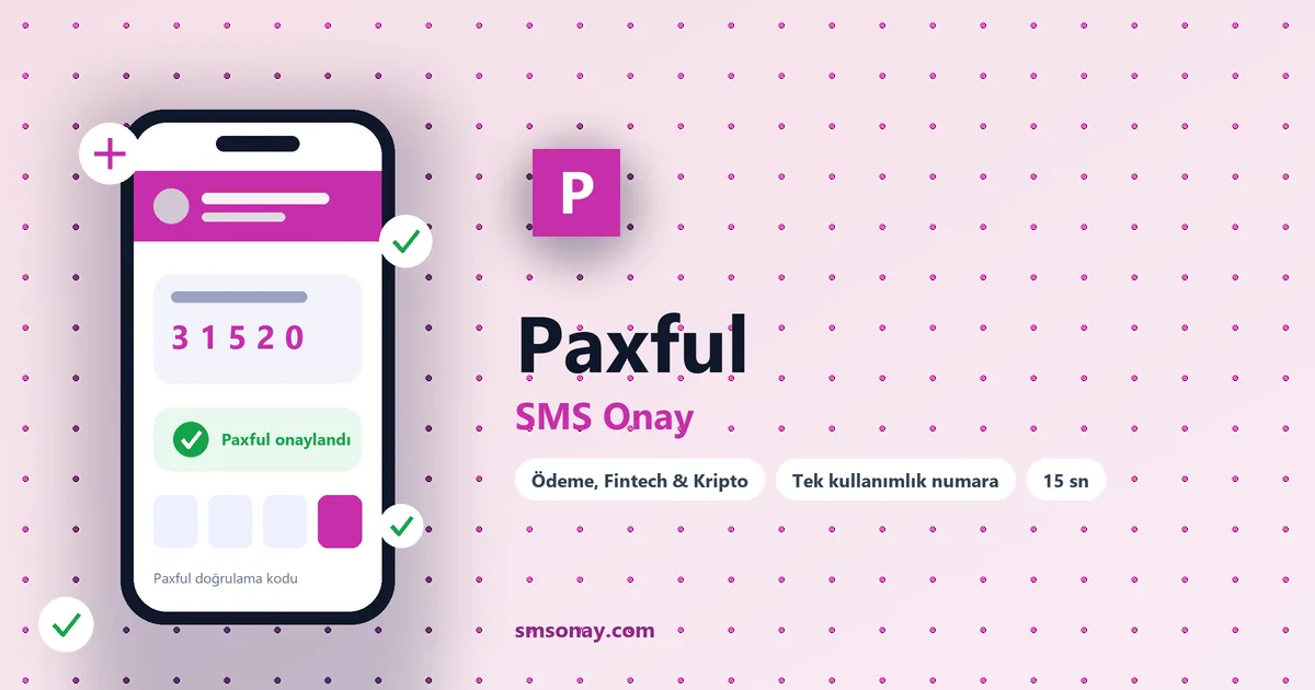 Paxful SMS onay: sanal numaraya gelen doğrulama kodu ekranı