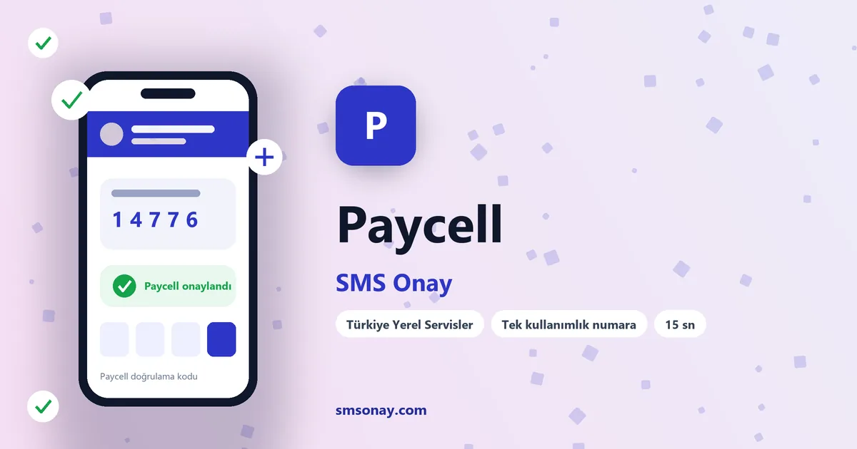 Paycell SMS onay: sanal numaraya gelen doğrulama kodu ekranı
