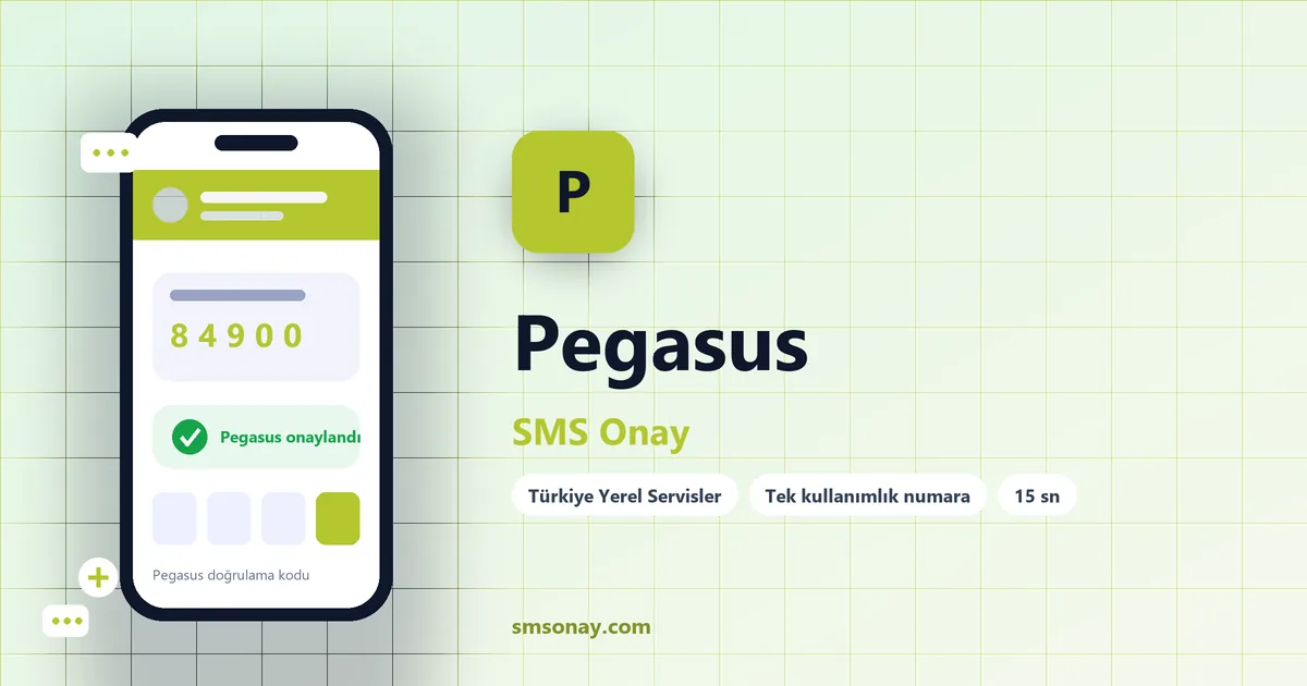 Pegasus Ücretsiz SMS Onay görseli