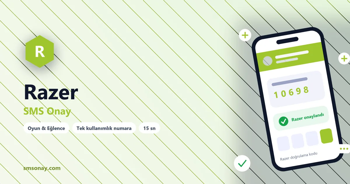 Razer SMS onay: sanal numaraya gelen doğrulama kodu ekranı