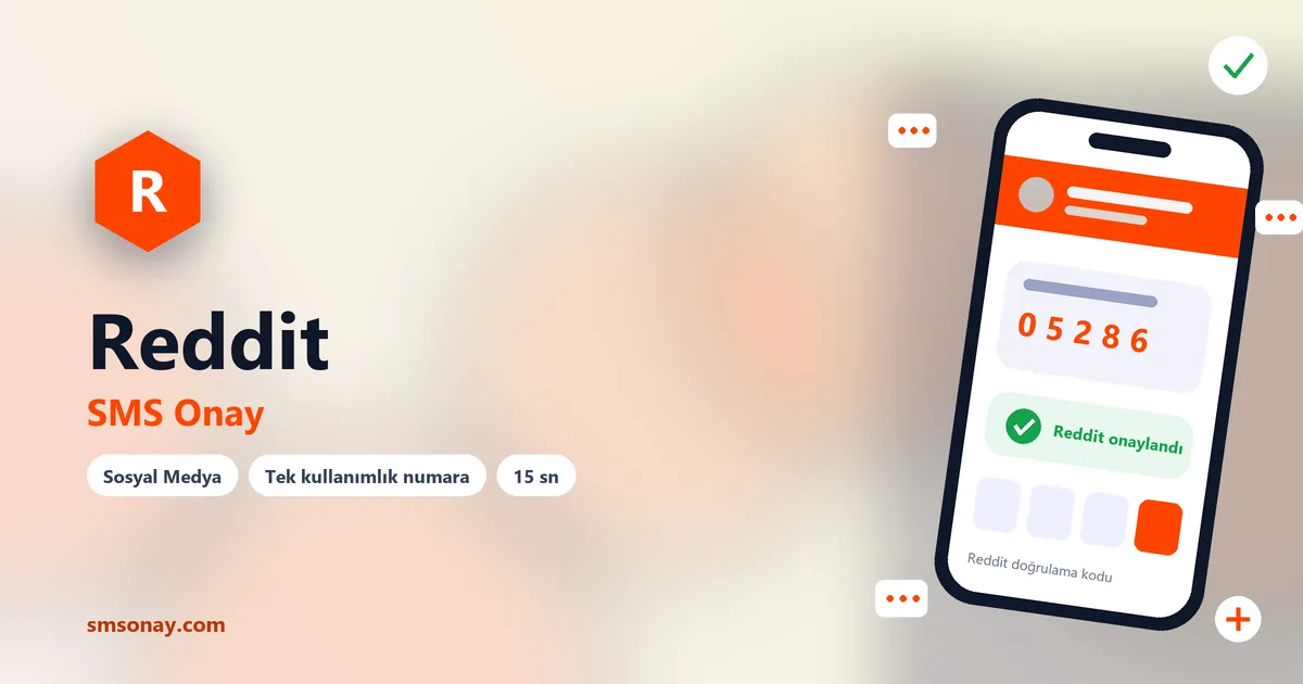 Reddit Ücretsiz SMS Onay görseli