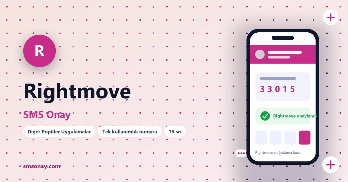Rightmove Ücretsiz SMS Onay görseli