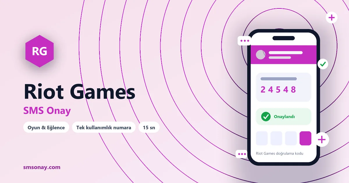 Riot Games SMS onay: sanal numaraya gelen doğrulama kodu ekranı