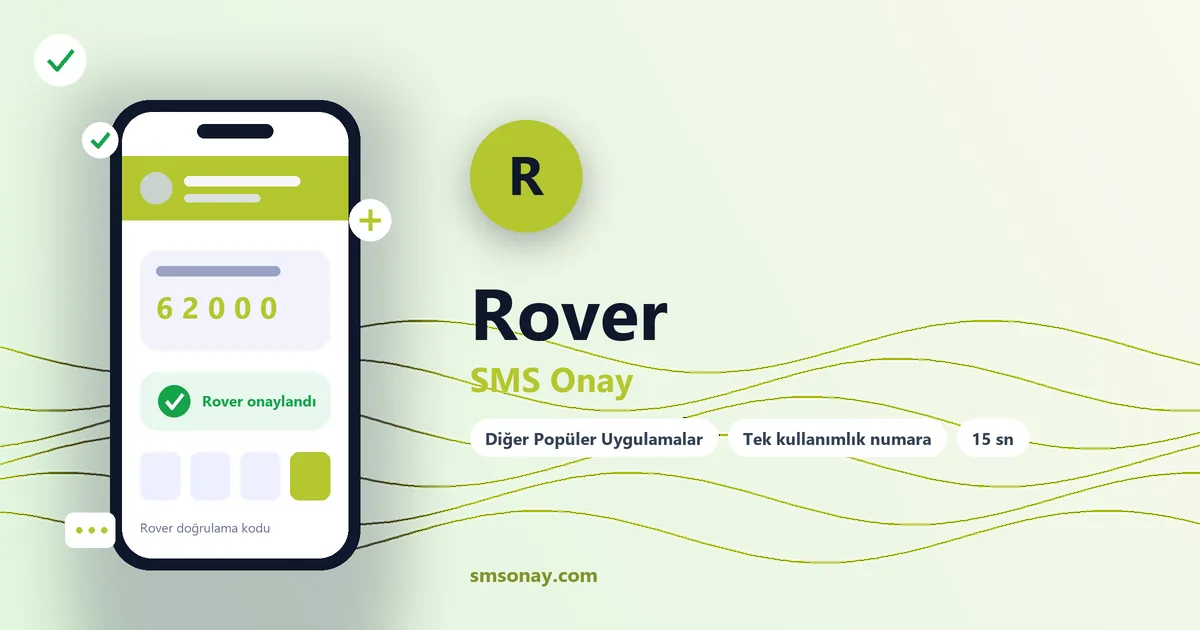 Rover SMS onay: sanal numaraya gelen doğrulama kodu ekranı