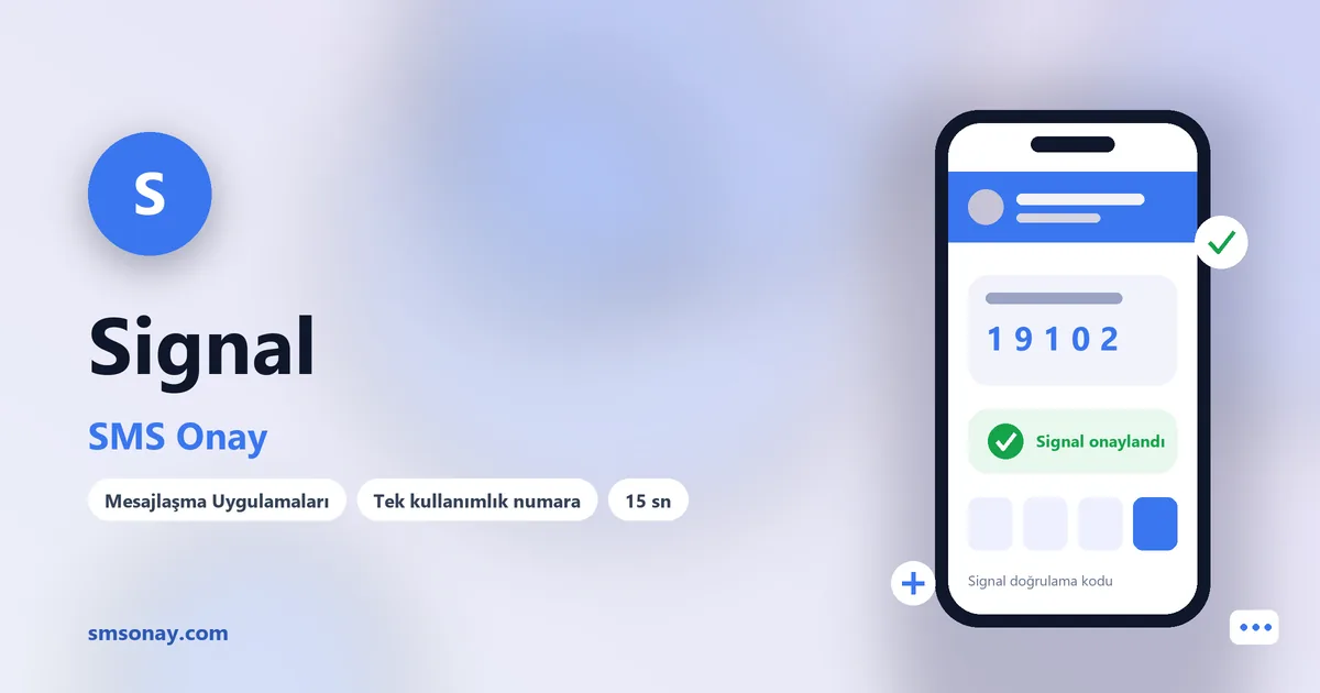 Signal Ücretsiz SMS Onay görseli
