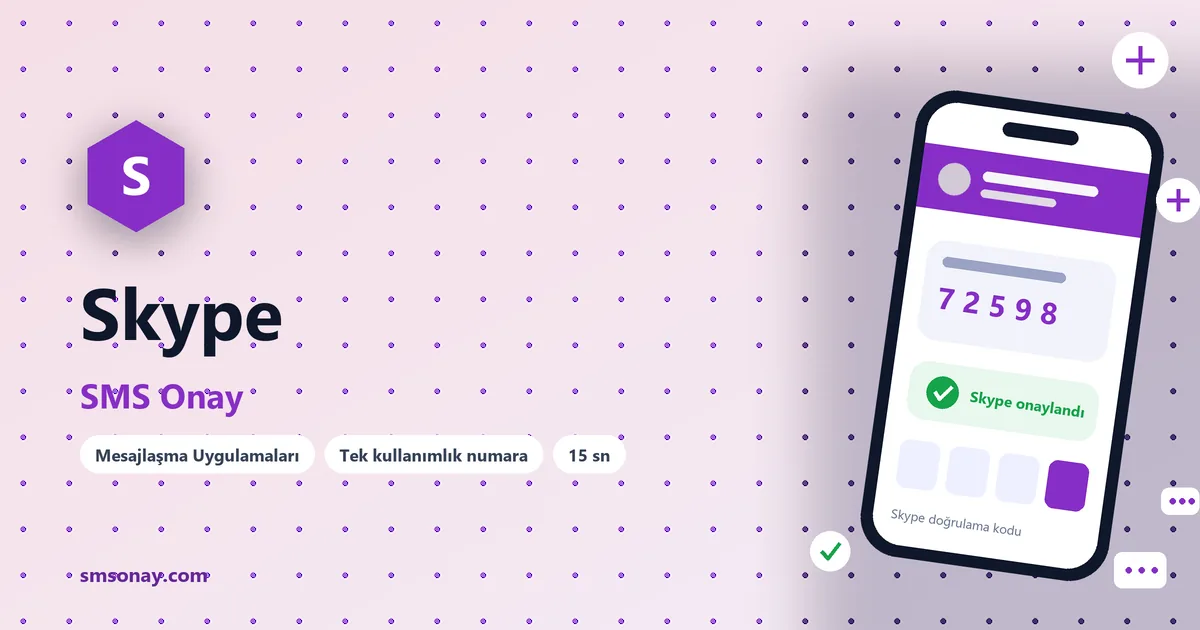 Skype SMS onay: sanal numaraya gelen doğrulama kodu ekranı