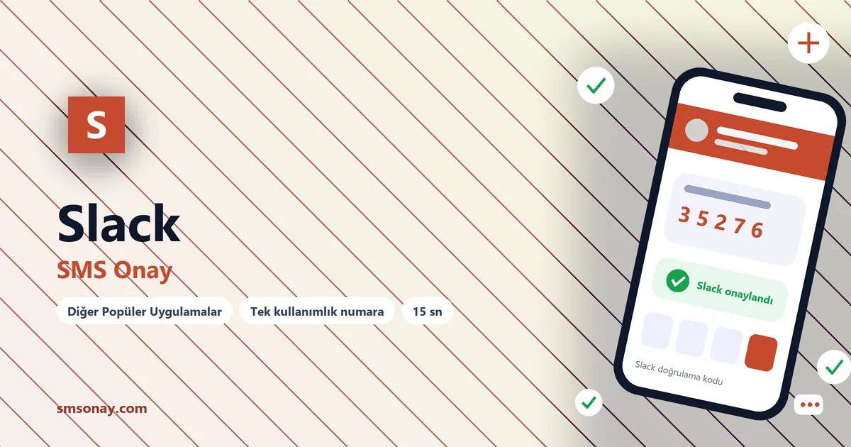 Slack Ücretsiz SMS Onay görseli