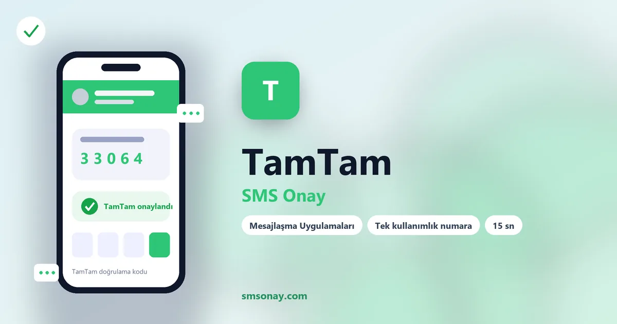 TamTam Ücretsiz SMS Onay görseli