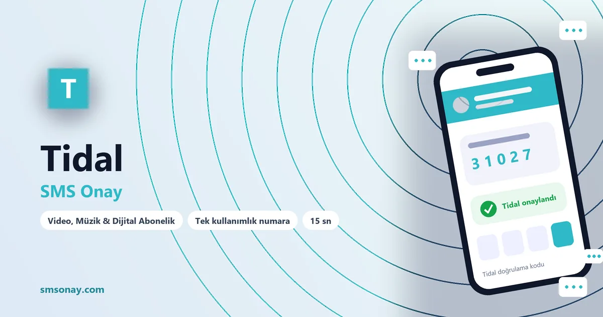 Tidal Ücretsiz SMS Onay görseli