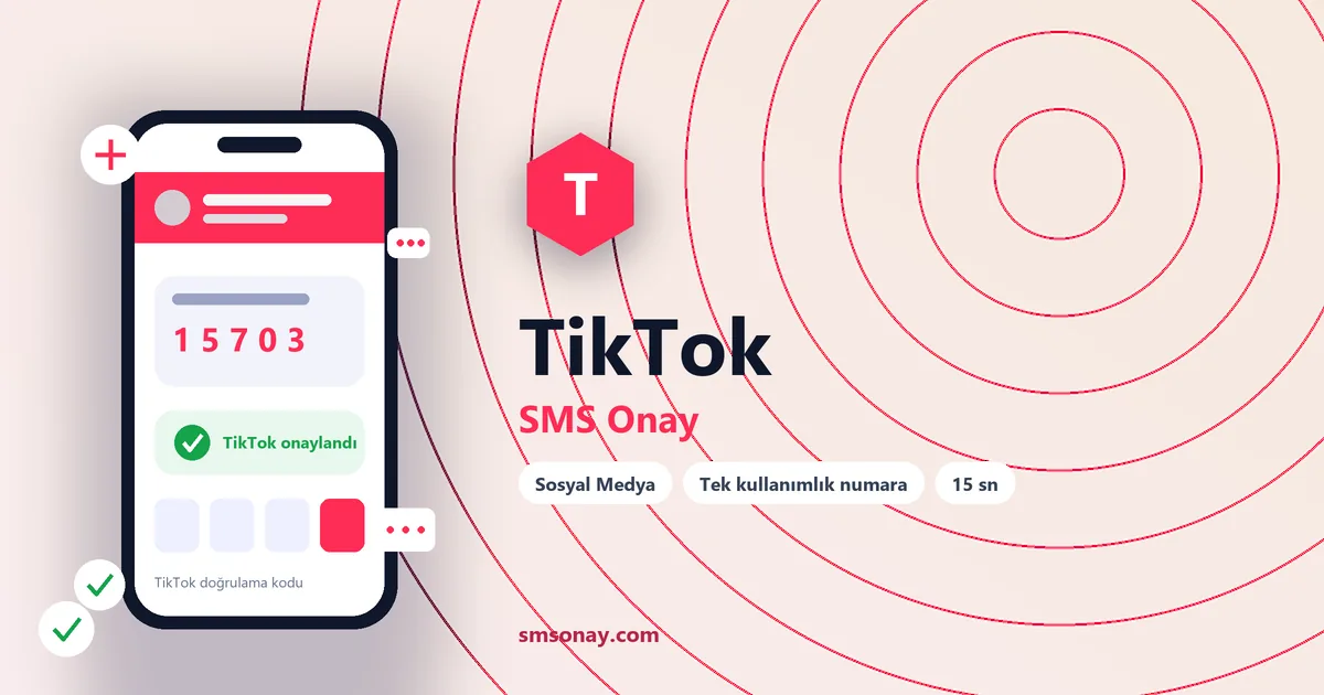 TikTok SMS onay: sanal numaraya gelen doğrulama kodu ekranı