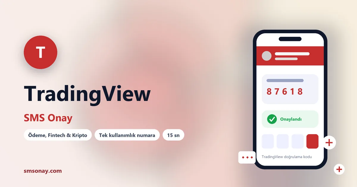 TradingView SMS onay: sanal numaraya gelen doğrulama kodu ekranı