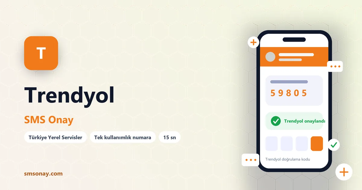Trendyol SMS onay: sanal numaraya gelen doğrulama kodu ekranı