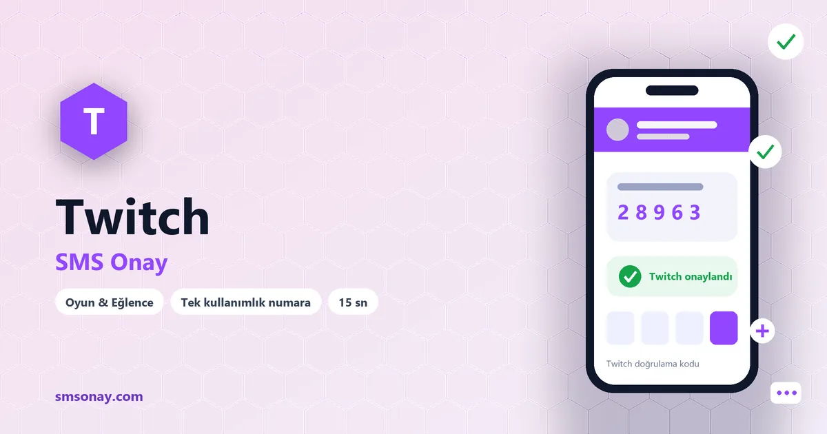 Twitch SMS onay: sanal numaraya gelen doğrulama kodu ekranı