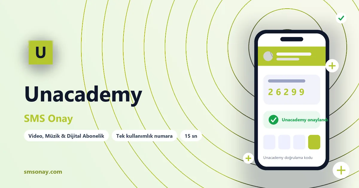 Unacademy Ücretsiz SMS Onay görseli