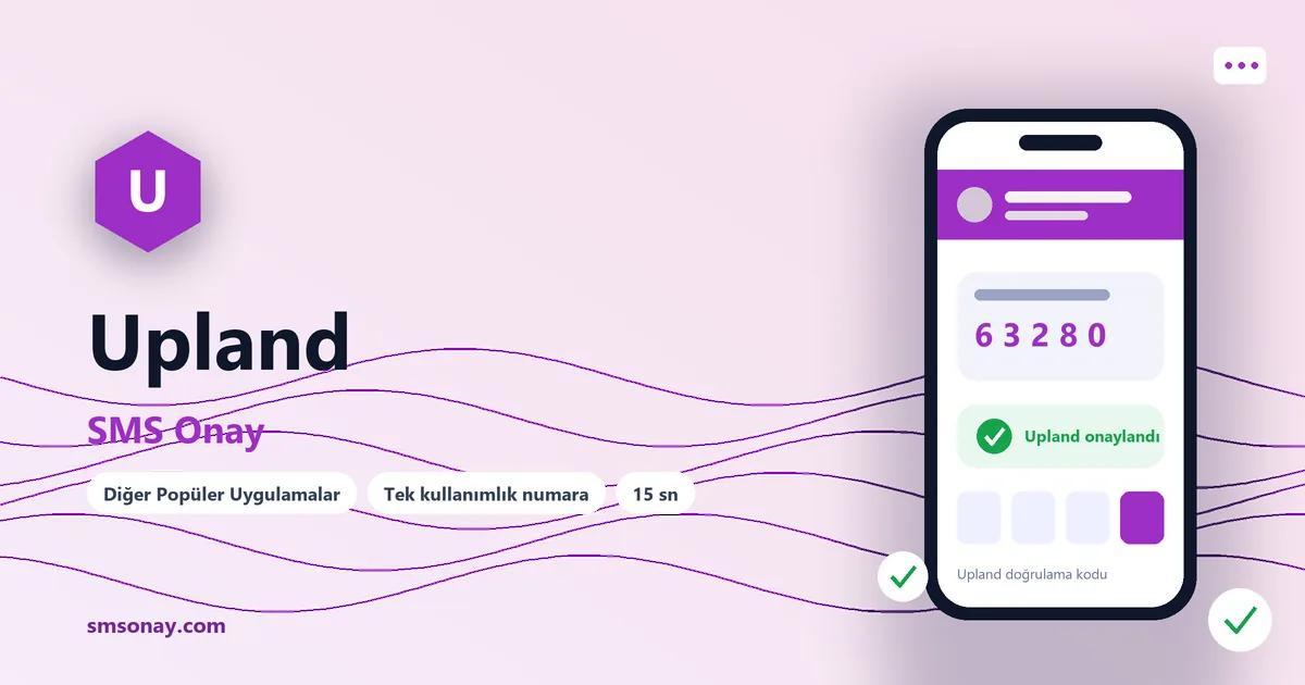 Upland SMS onay: sanal numaraya gelen doğrulama kodu ekranı