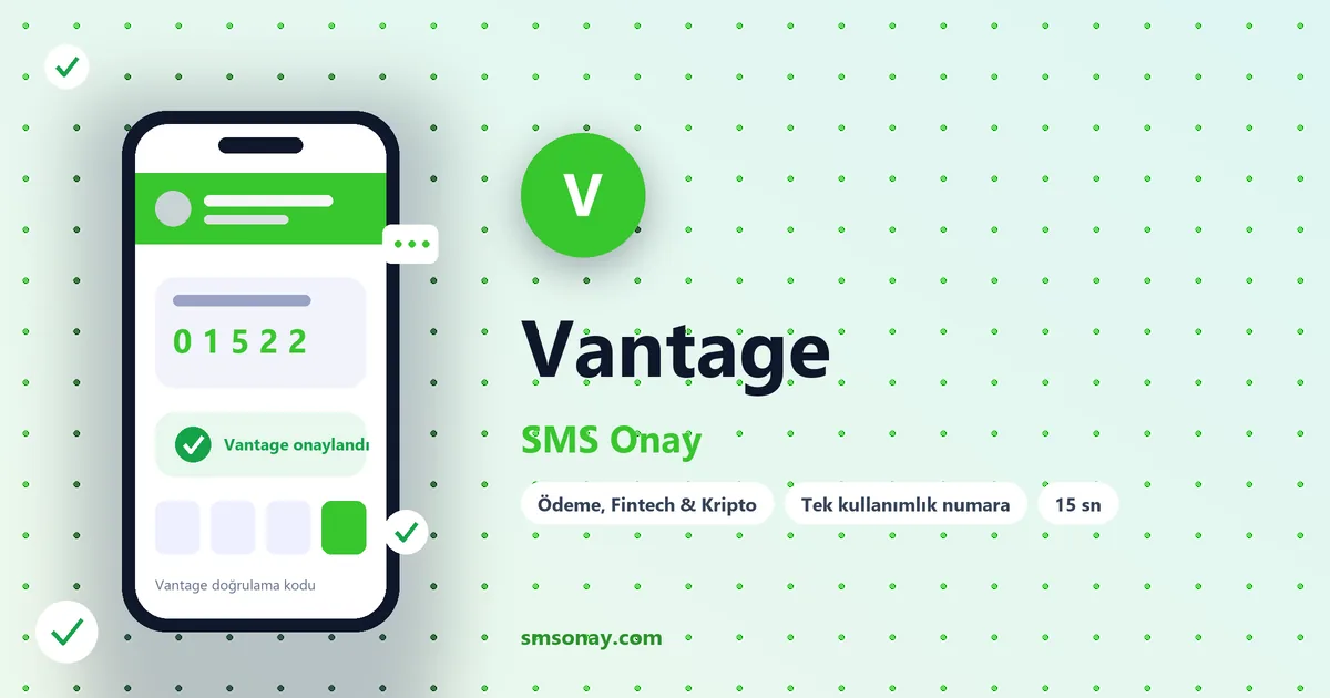 Vantage Ücretsiz SMS Onay görseli