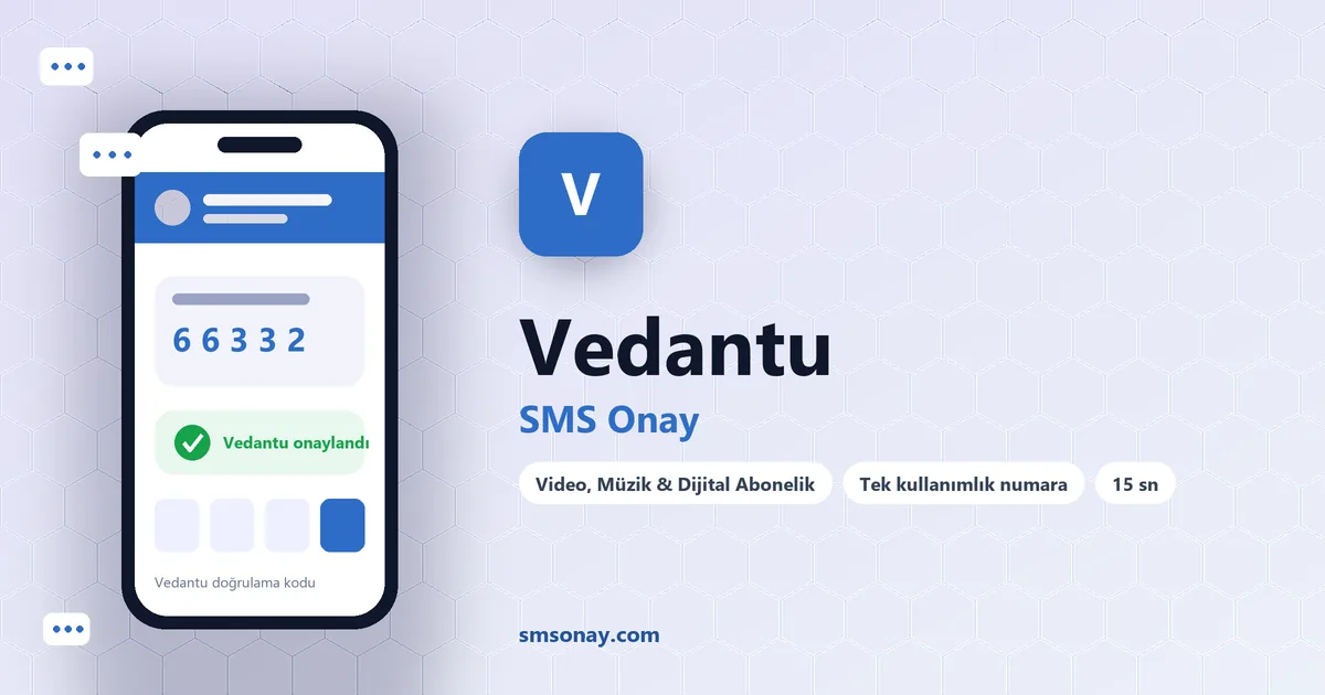 Vedantu SMS onay: sanal numaraya gelen doğrulama kodu ekranı