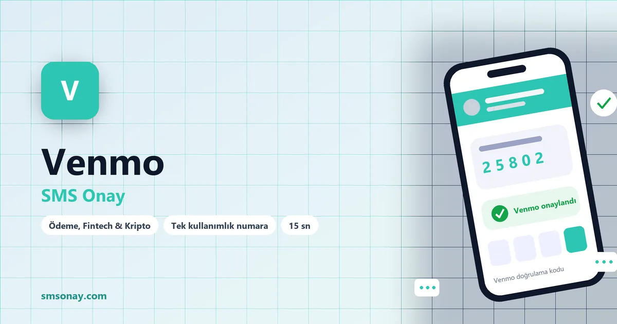 Venmo Ücretsiz SMS Onay görseli