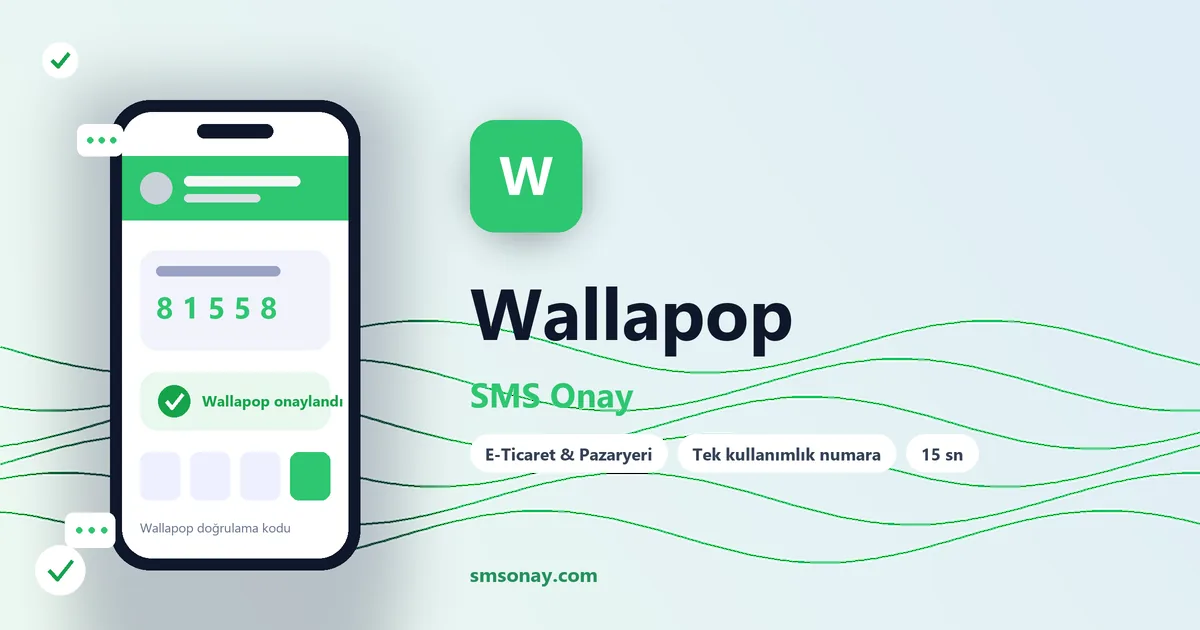 Wallapop SMS onay: sanal numaraya gelen doğrulama kodu ekranı