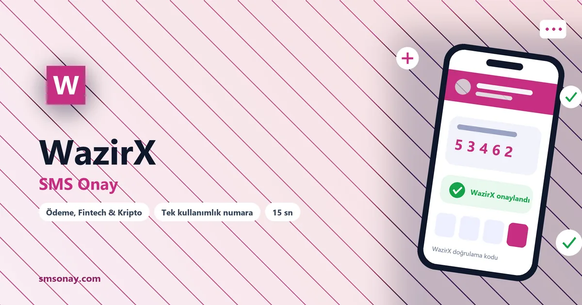 WazirX Ücretsiz SMS Onay görseli