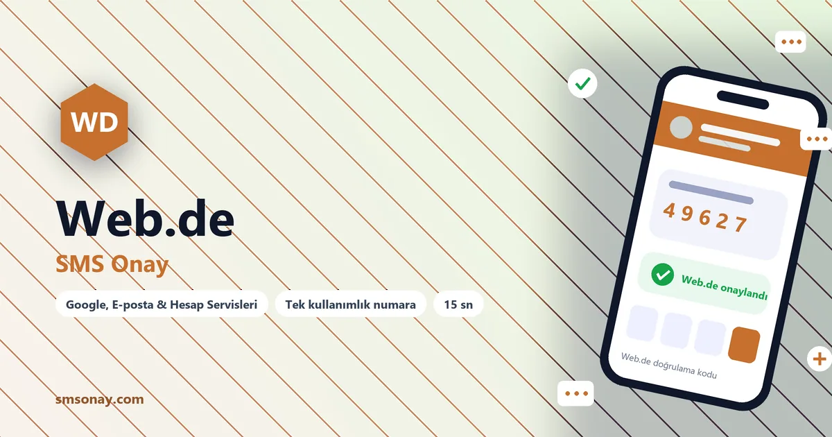 Web.de Ücretsiz SMS Onay görseli