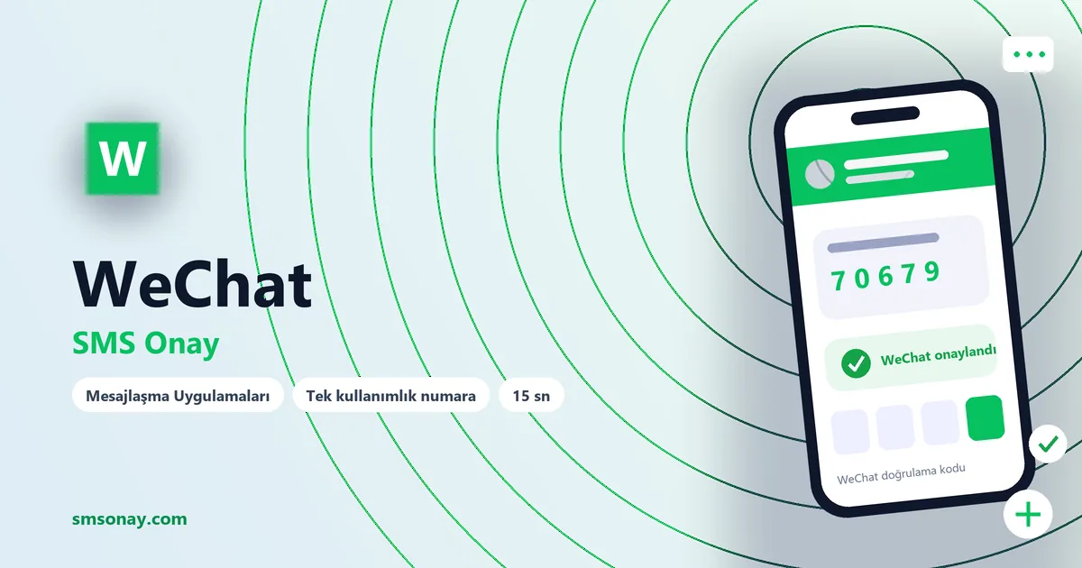 WeChat SMS onay: sanal numaraya gelen doğrulama kodu ekranı