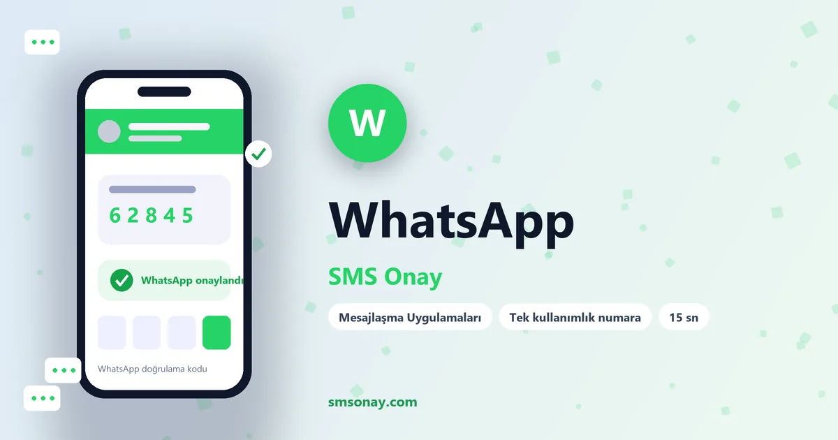 WhatsApp SMS onay: sanal numaraya gelen doğrulama kodu ekranı