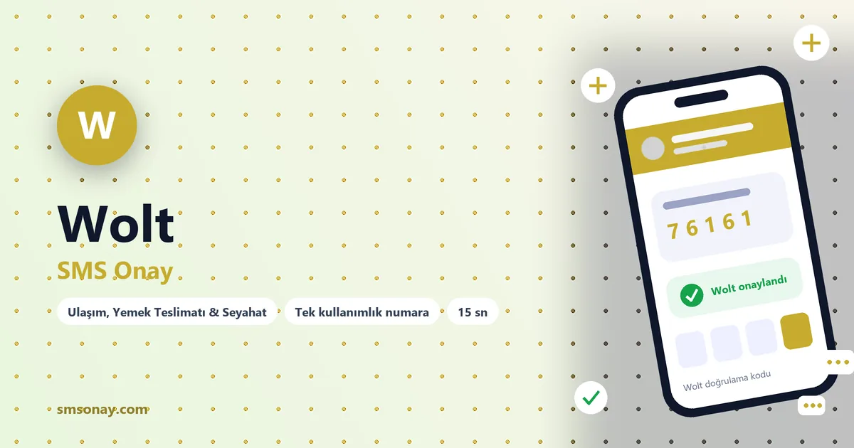 Wolt SMS onay: sanal numaraya gelen doğrulama kodu ekranı