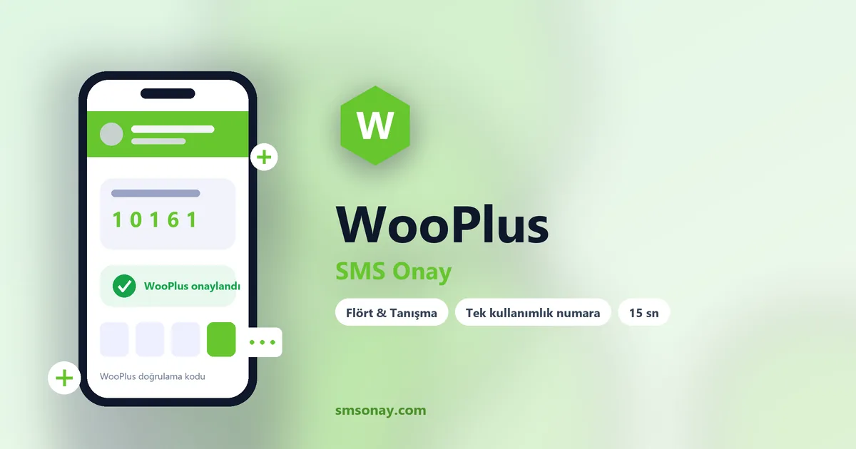 WooPlus SMS onay: sanal numaraya gelen doğrulama kodu ekranı