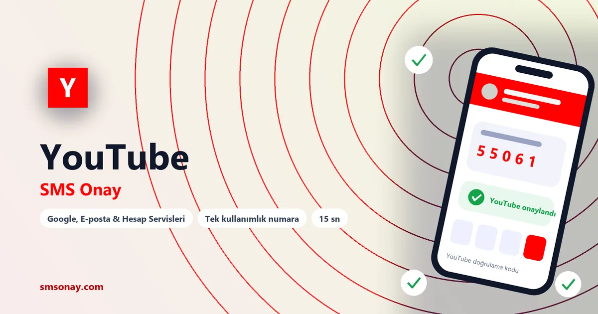 YouTube SMS onay: sanal numaraya gelen doğrulama kodu ekranı