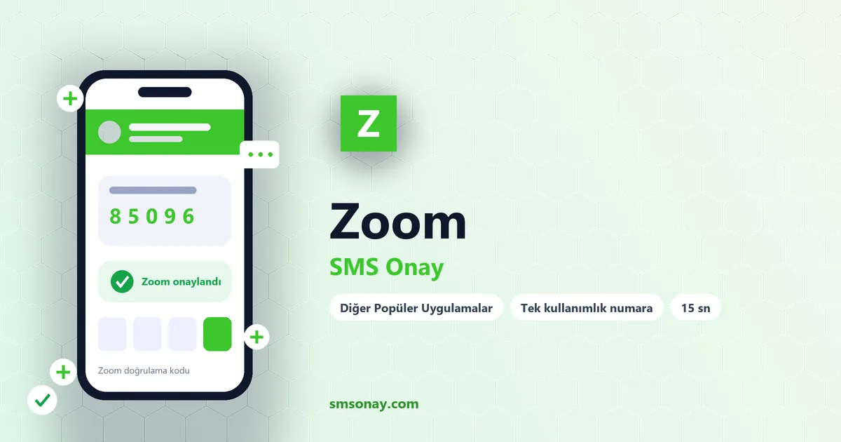 Zoom Ücretsiz SMS Onay görseli