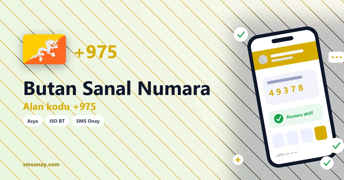 Butan sanal numara (+975) ile SMS onay görseli