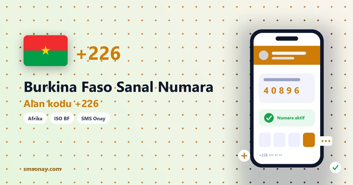 Burkina Faso Ücretsiz Sanal Numara görseli