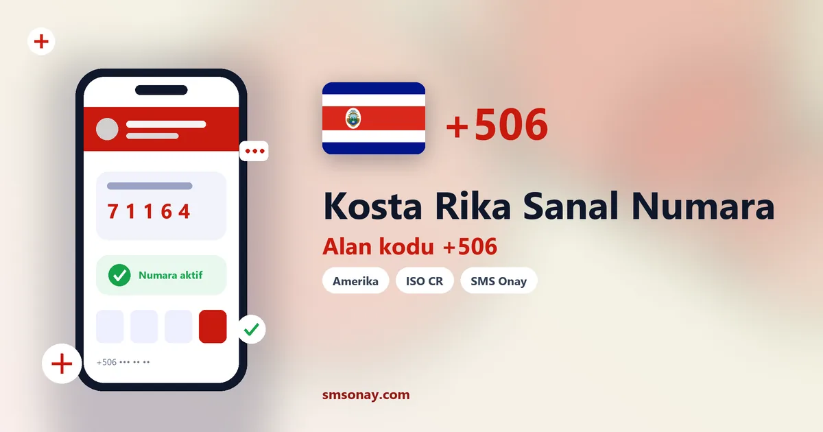 Kosta Rika Ücretsiz Sanal Numara görseli
