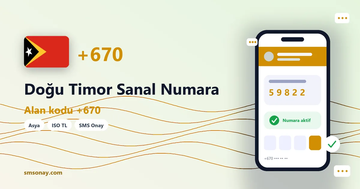 Doğu Timor Ücretsiz Sanal Numara görseli