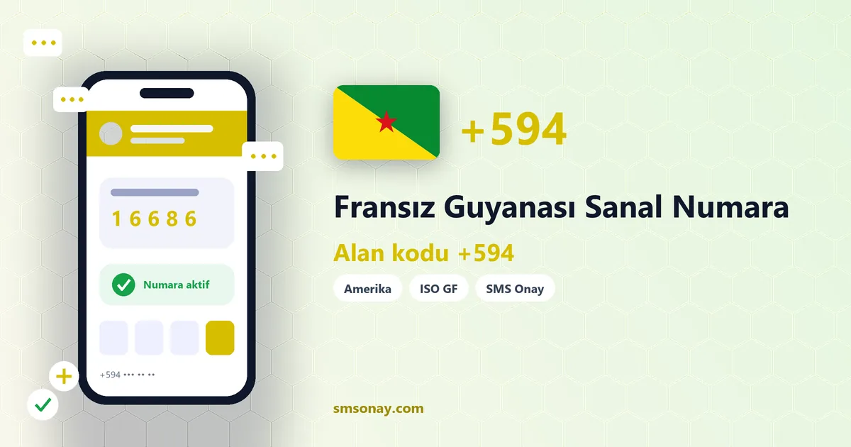 Fransız Guyanası Ücretsiz Sanal Numara görseli