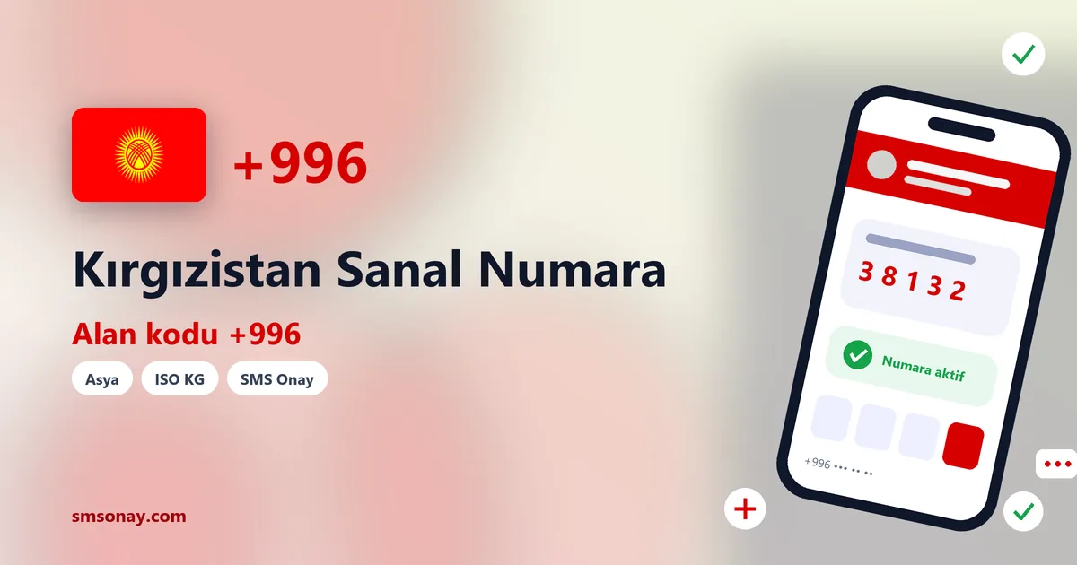 Kırgızistan sanal numara (+996) ile SMS onay görseli