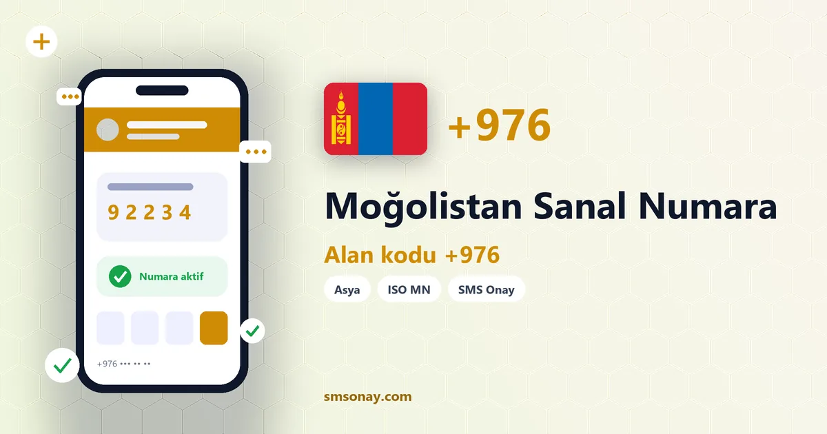 Moğolistan sanal numara (+976) ile SMS onay görseli