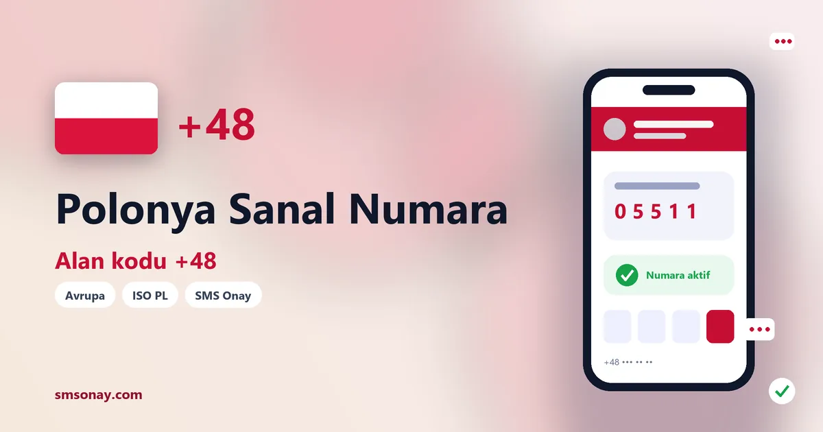 Polonya sanal numara (+48) ile SMS onay görseli