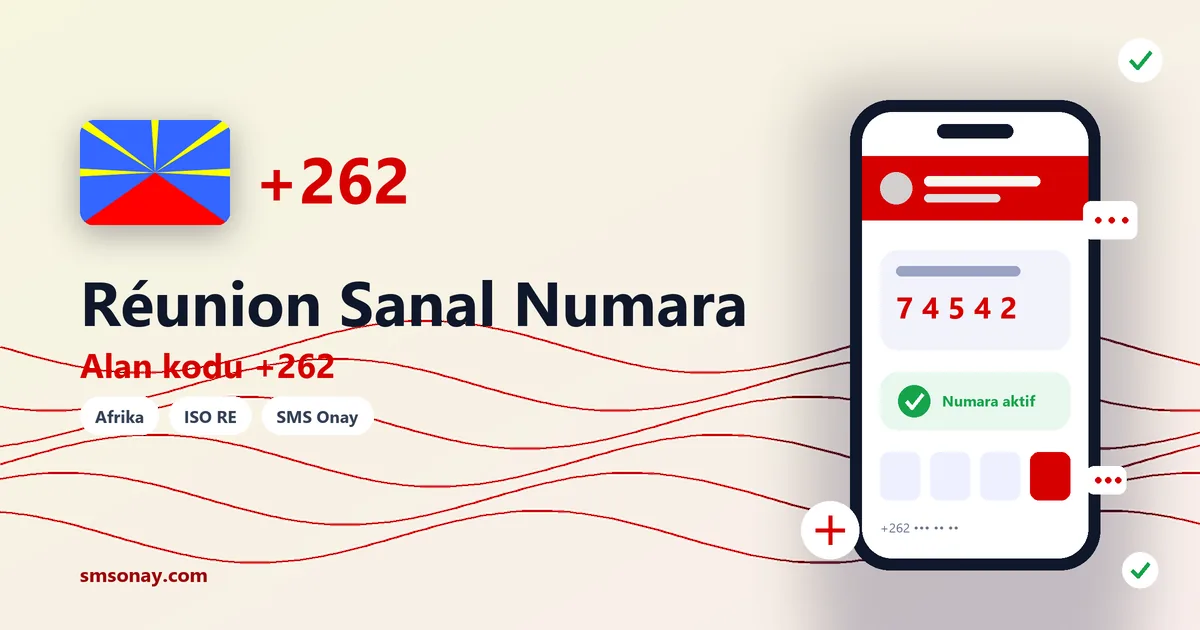 Réunion sanal numara (+262) ile SMS onay görseli