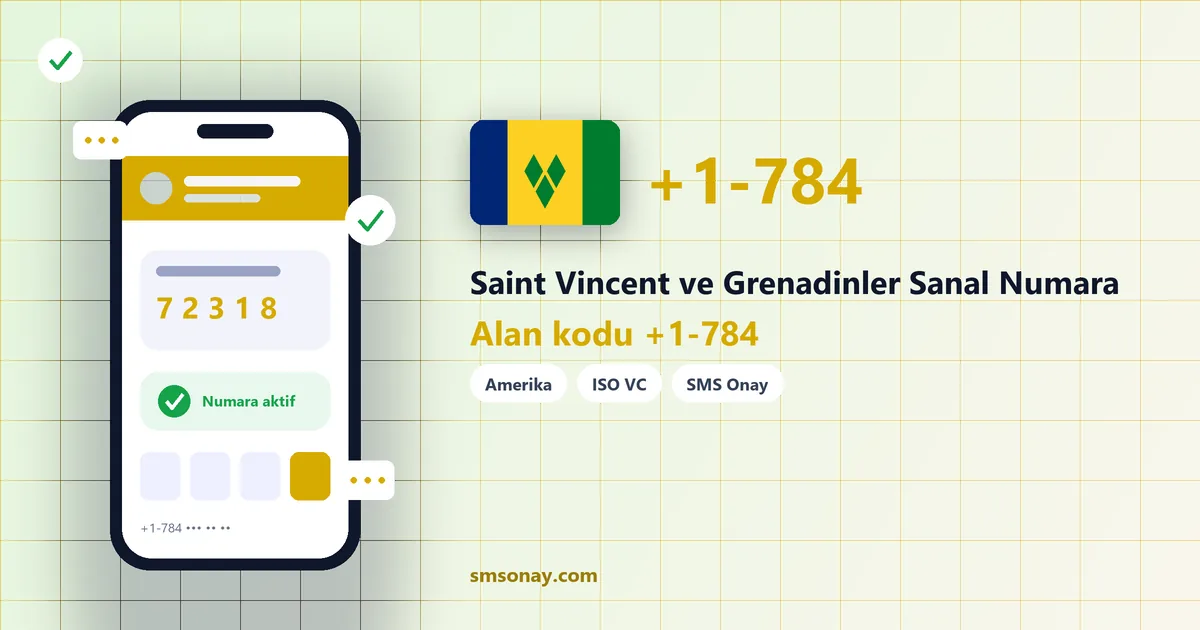Saint Vincent ve Grenadinler Ücretsiz Sanal Numara görseli