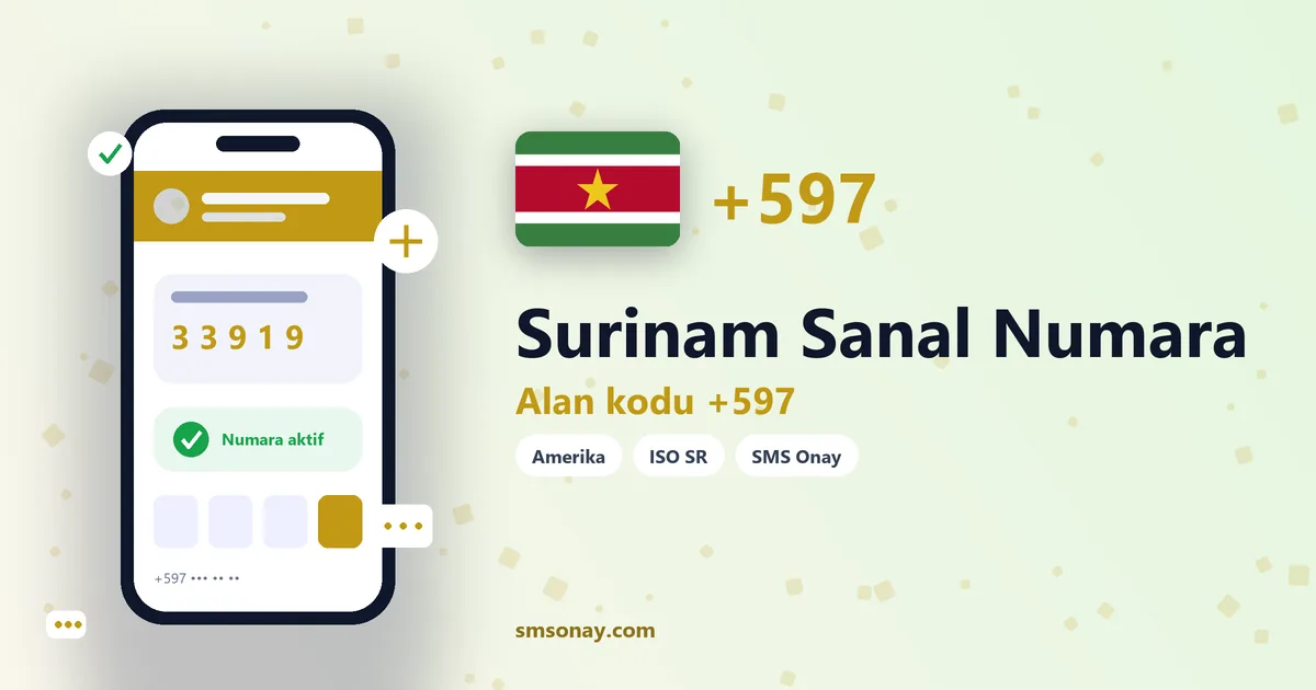 Surinam Ücretsiz Sanal Numara görseli