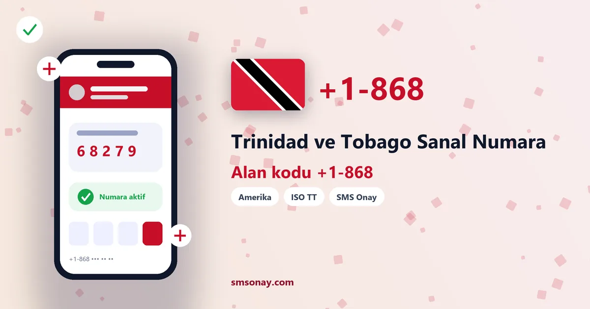 Trinidad ve Tobago Ücretsiz Sanal Numara görseli