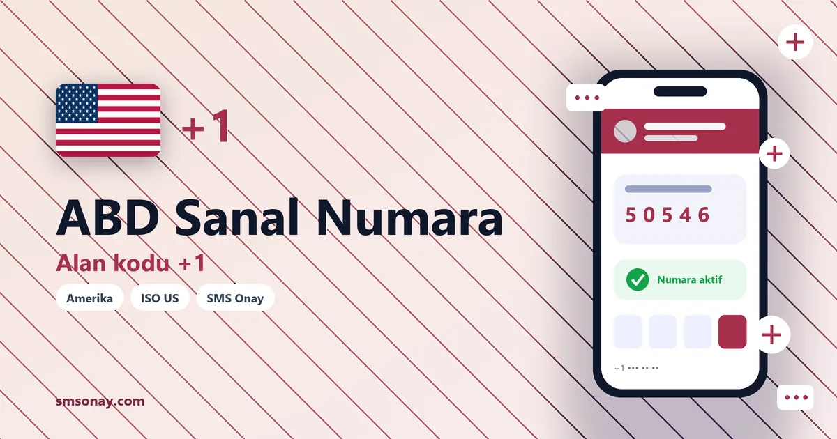 ABD sanal numara (+1) ile SMS onay görseli